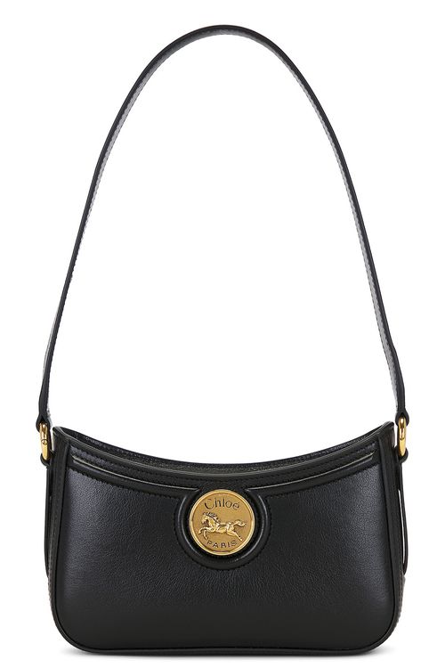 Chloe Horse Medal Shoulder Bag in Black - Black. a