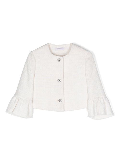 Button-up tweed jacket - White