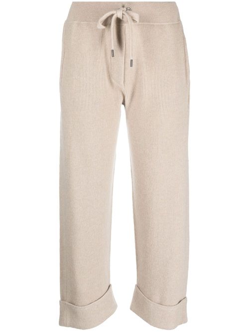 Drawstring cropped track pants - Neutrals