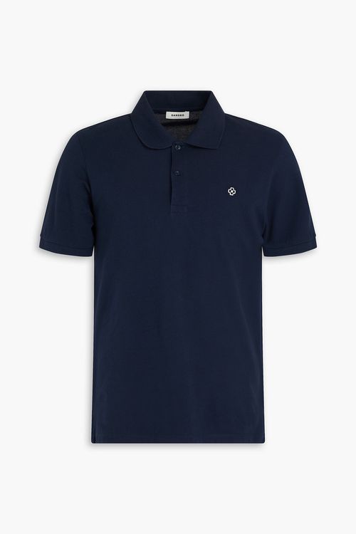 Cotton-piqué polo shirt - Blue - XS
