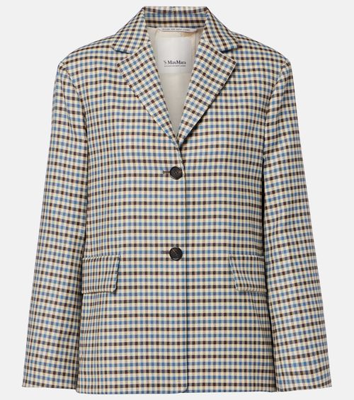 Nadia checked wool and cotton blazer
