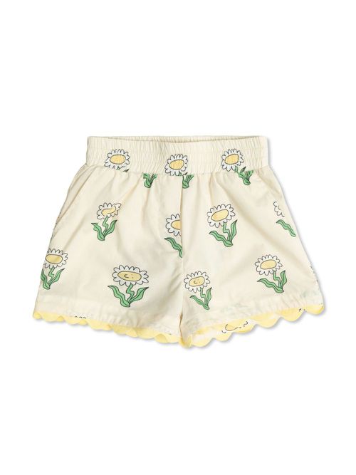Daisy-print shorts - Neutrals