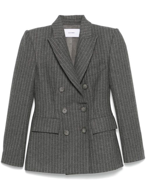 Pinstriped double-breasted blazer - Grey