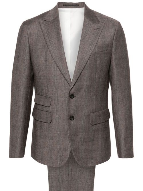 Double-breasted virgin wool suit - Brown