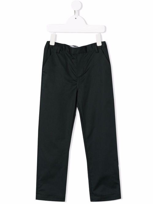 Straight-leg cotton trousers - Green