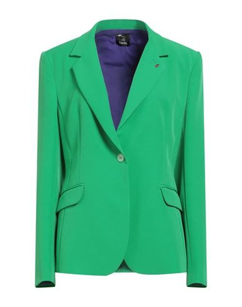 Woman Blazer Green Size 10 Polyester, Elastane