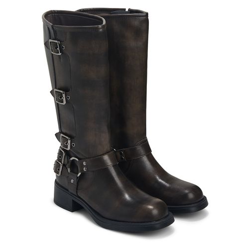 Women's Clara Moto Boots (Brown)