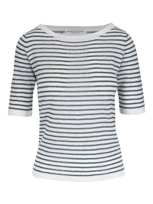Majestic Filatures linen T-shirt - White