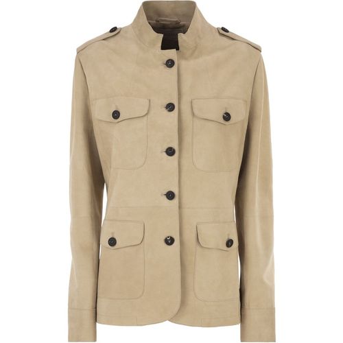 Antonelli Firenze Suede Safari Jacket With Patch Pocket