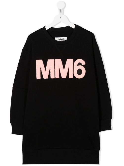 Logo-print sweatshirt dress - Black