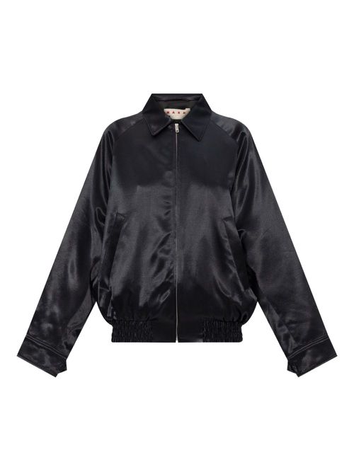 Satin bomber jacket - Black