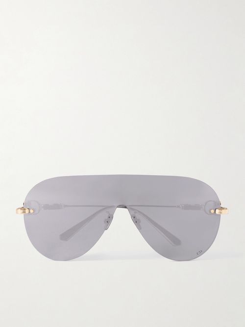 Cd Chain M2u Rimless Aviator-style Gold-tone Sunglasses - One size