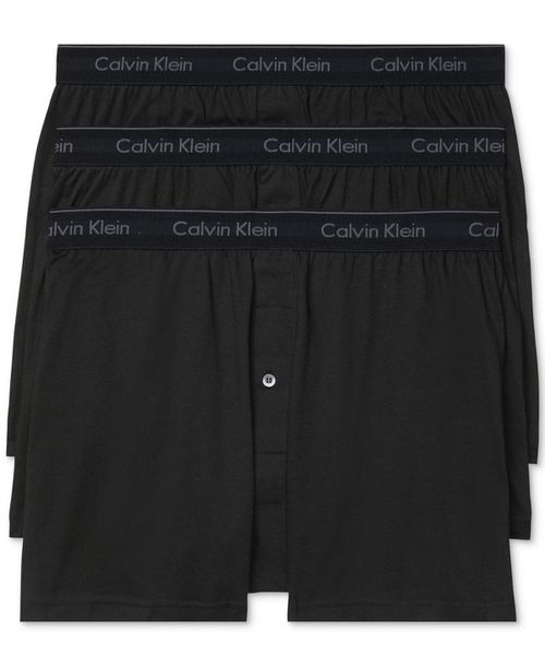 Men's 3-Pack Cotton Classics Knit Boxers Underwear - Black
