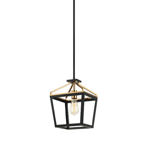 Matteo Mavonshire 1-Light Chandelier In Black With Aged Gold Bra