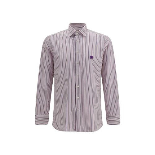 Striped Cotton Shirt — Purple