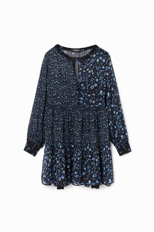 Short floral chiffon dress