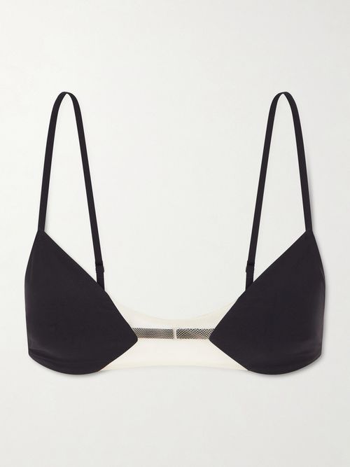 Tulle-trimmed Bra - Multi