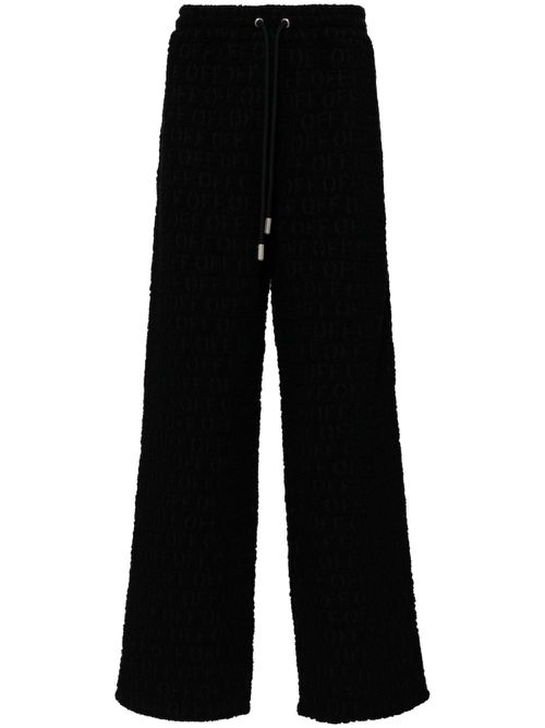Logo print wide leg trouser - Black