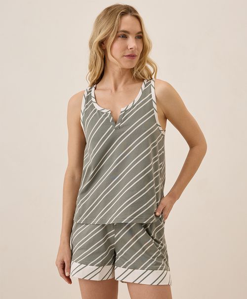 Women's Beach Glass Stripe Staycation Sleep Tank