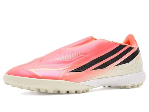 Adidas Unisex F50 Hyperfast League Laceless Turf Football Solar Turbo/Core Black/Gold Metallic Men 9 Medium Women