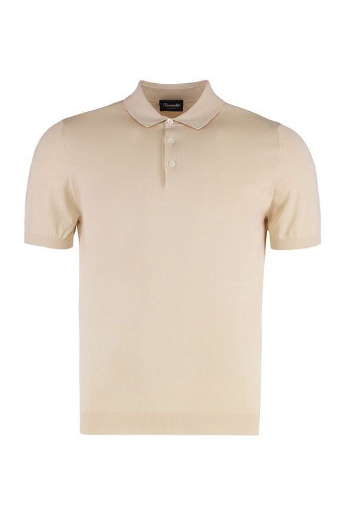 Men's Ribbed Knit Cotton Polo Shirt