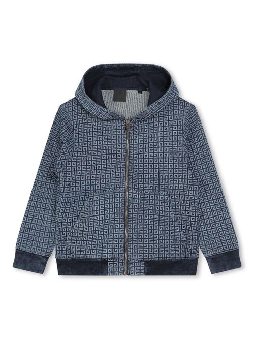 4G knitted zip-up hoodie - Blue