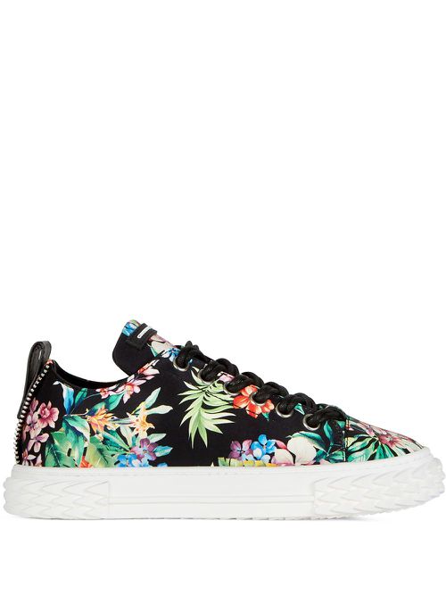Floral print sneakers - Black