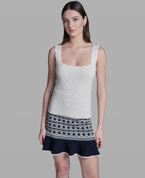 Women's Sleeveless Sweater Knit Rayon Tank Top - Whisper White