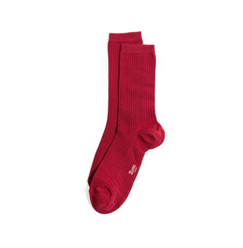 Eco-conscious Cashmere Crew Socks - Red