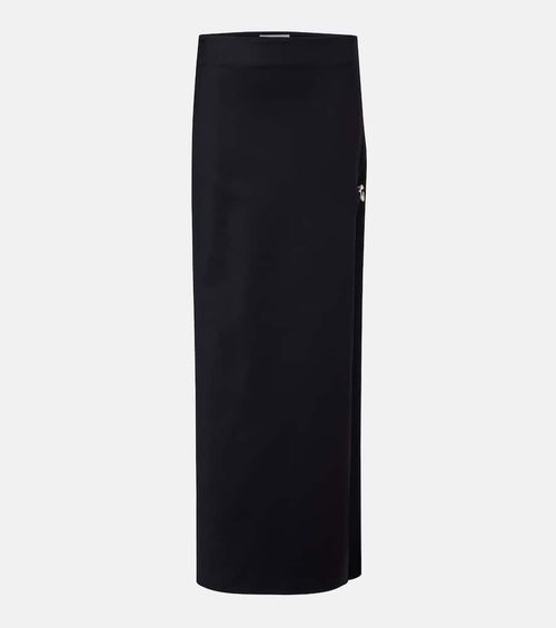 Garter cotton-blend jersey maxi skirt