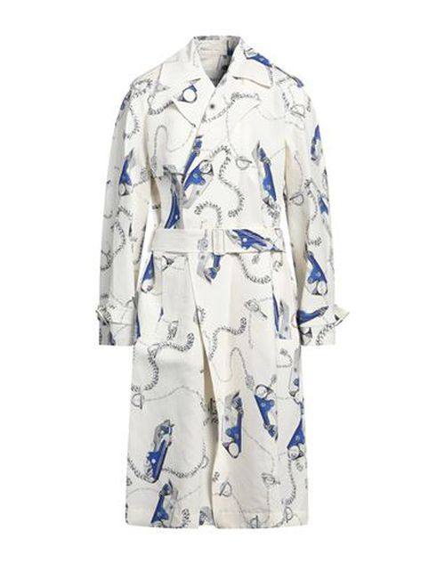 Man Overcoat & Trench Coat White Size 38 Paper Yarn, Viscose