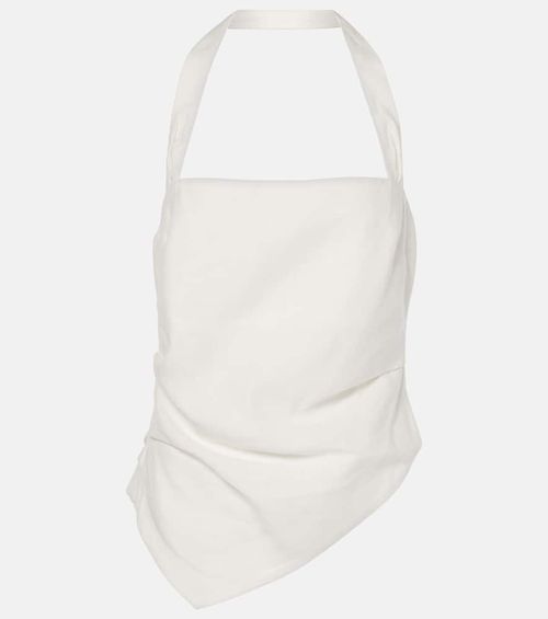 Dorian halterneck linen-blend top