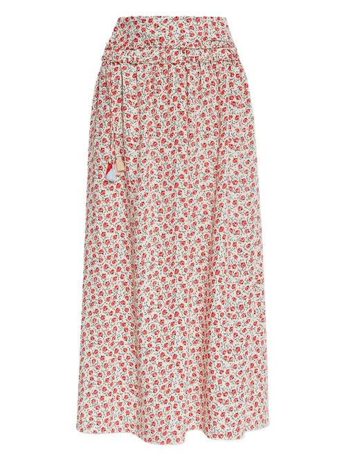 Floral-print skirt - White