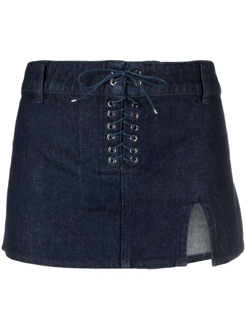 Side-slit denim shirt - Blue