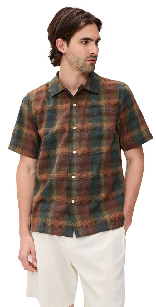 Plaid Resort Shirt Brown