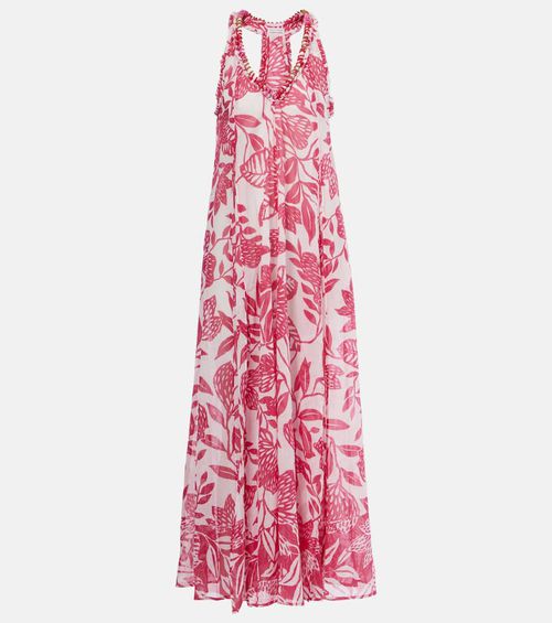 Poupette St Barth Nava printed cotton midi dress