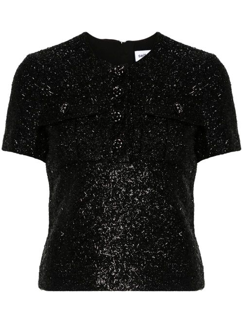Bouclé top - Black