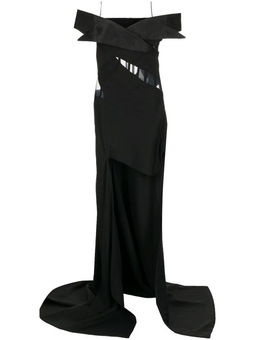 Off-shoulder corset gown - Black