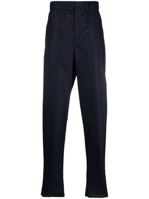 Elasticated-waist cotton trousers - Blue