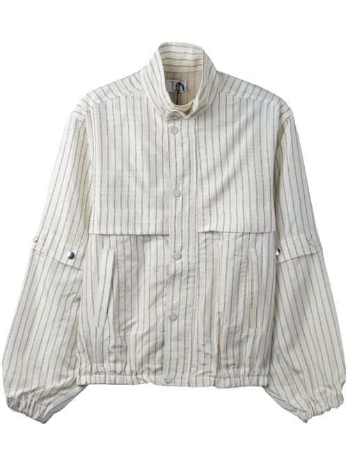 Striped bomber jacket - White