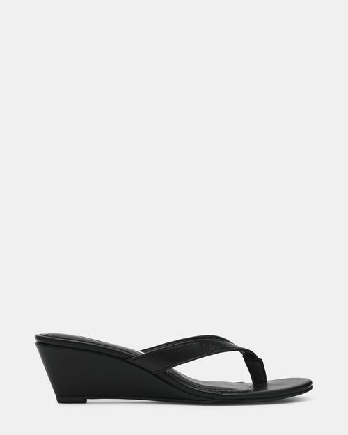 Steve Madden Women's Drazer Thong Sandals - Black - - Leather