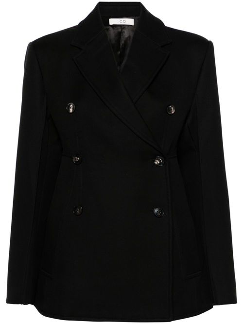 Notched-lapels double-breasted blazer - Black