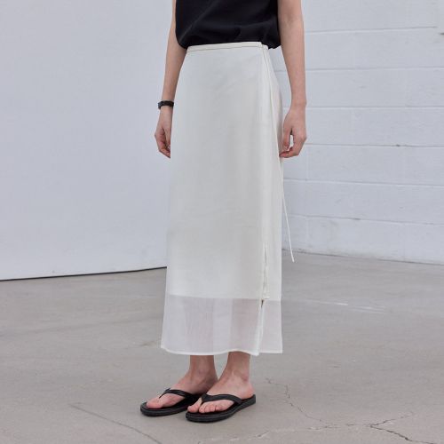 Sheer Layering Skirt_Cream