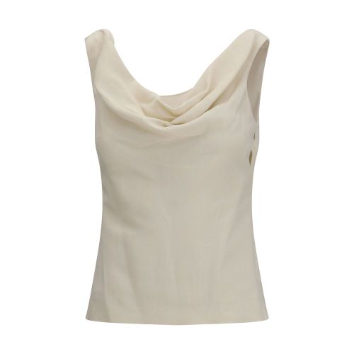 Viscose and Linen Blouse — Beige