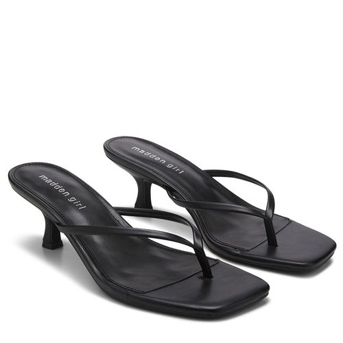 Women's Charlene Thong Kitten Heel Sandals (Black)