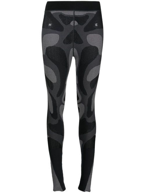 Mid-rise contrasting waistband legging - Black