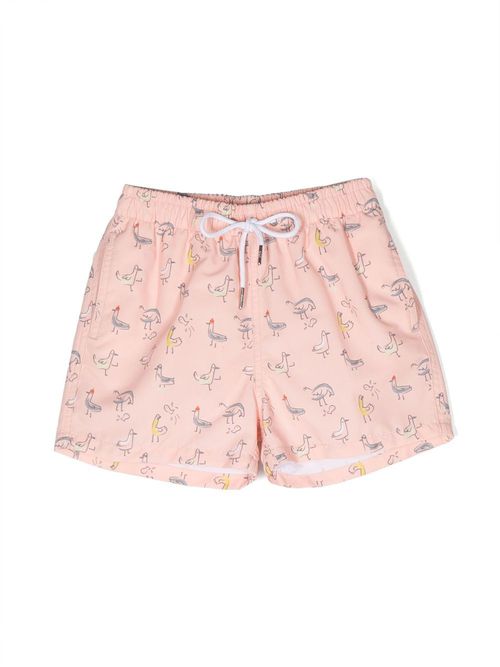 Parker duck-print swim shorts - Orange