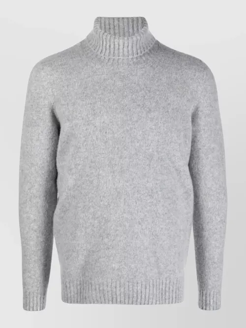 Drumohr - turtleneck knit sweater ribbed neck hem cuff