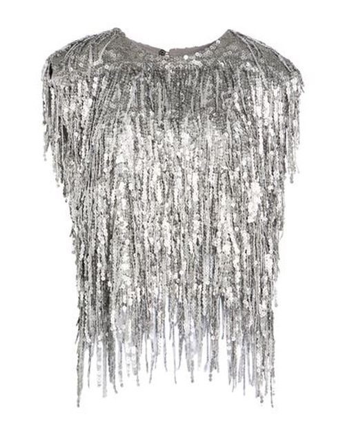 Woman Top Silver Size M Polyester