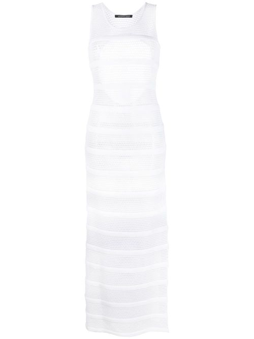 Sheer mesh maxi dress - White